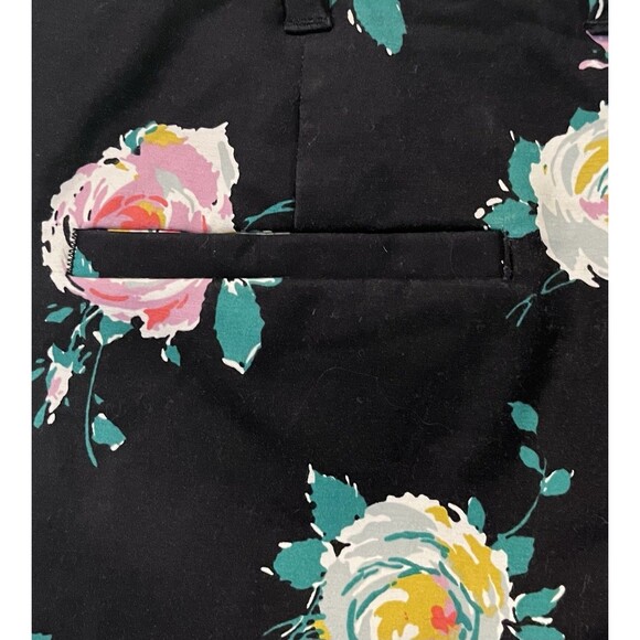 BODEN High Rise Richmond Wide Leg Cropped  Pants Painterly Rose Womens 4P Black - Picture 5 of 8